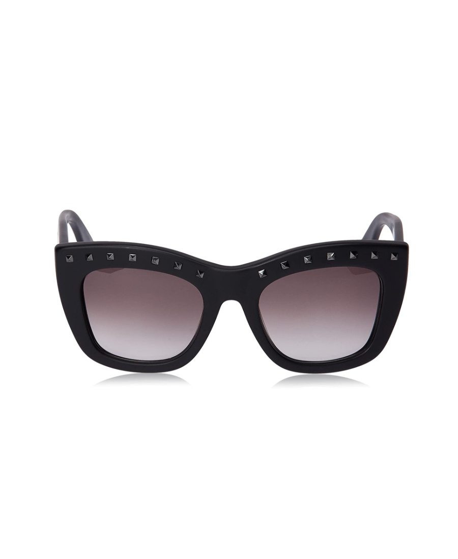 Valentino Black Logo Sunglasses In Black