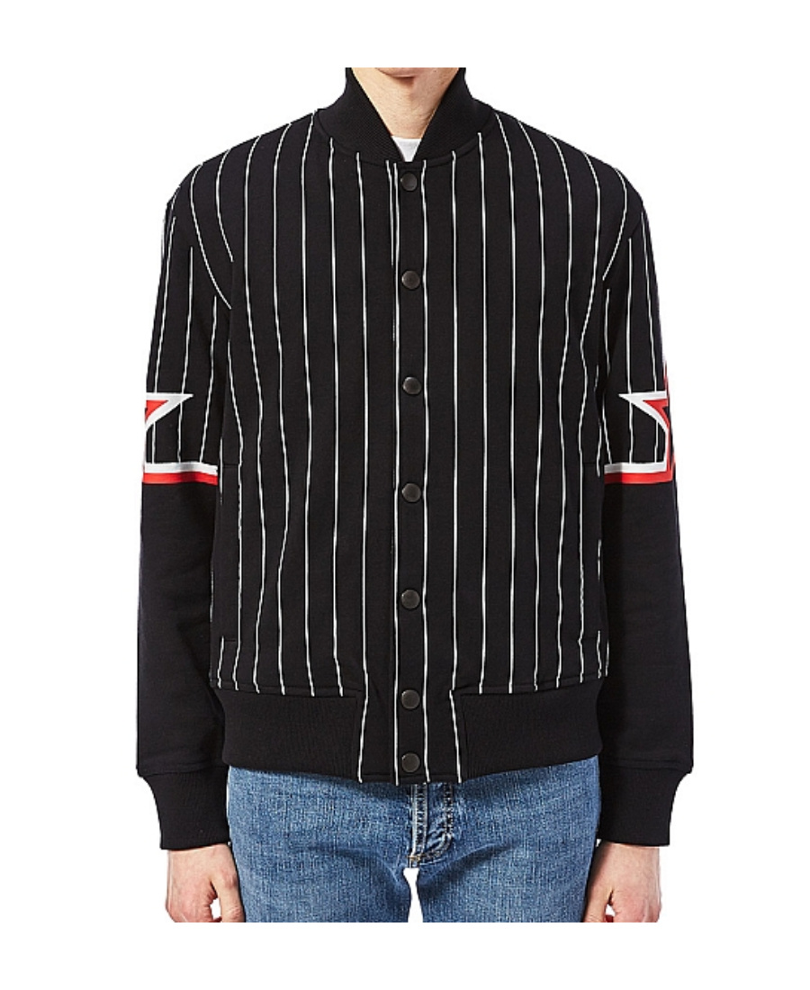 Givenchy Striped Pilot Jacket In Black
