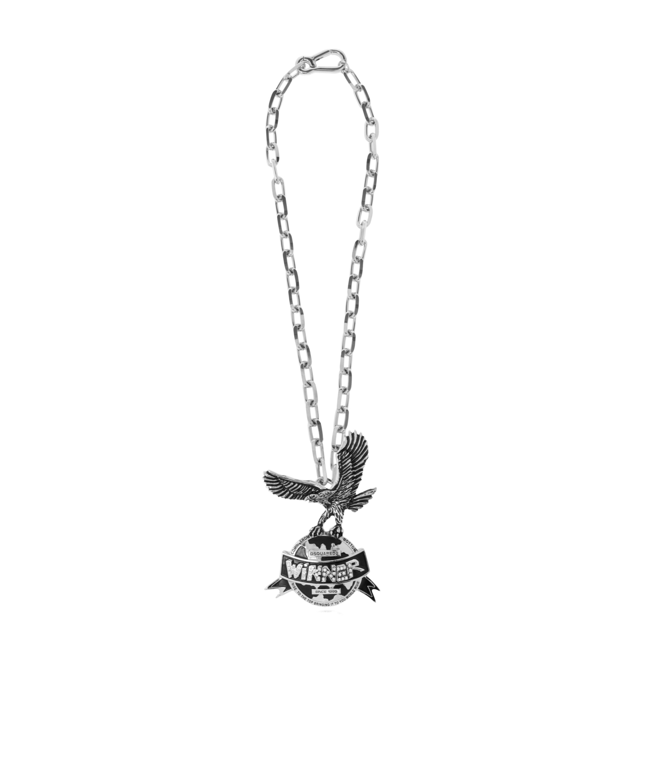 Dsquared2 Logo Charm Necklace In Gray