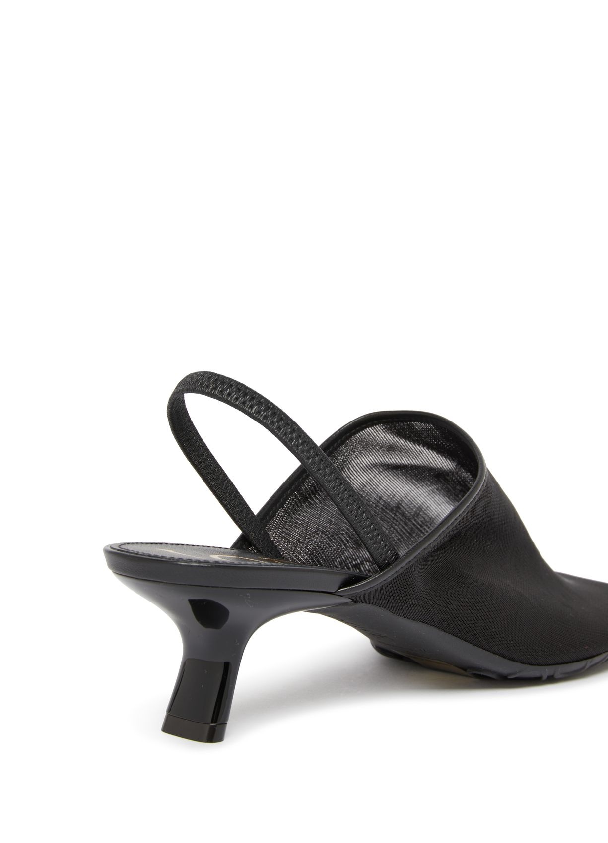 Loewe Petal Mesh Slingback Heel Sandals In Black