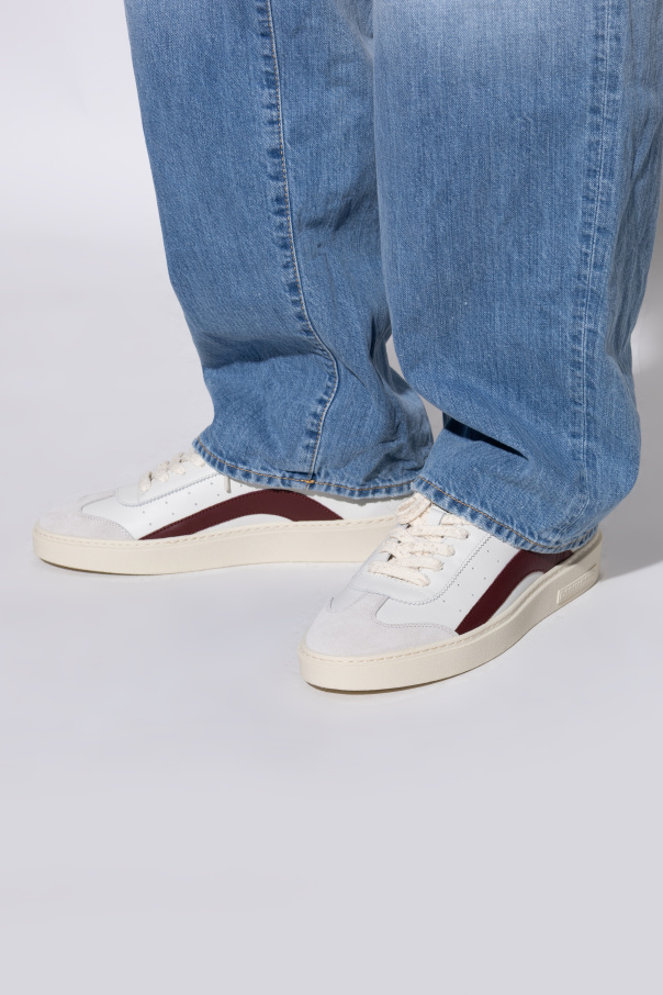 Dsquared2 Leather Low-top Sneakers Contrast Heel