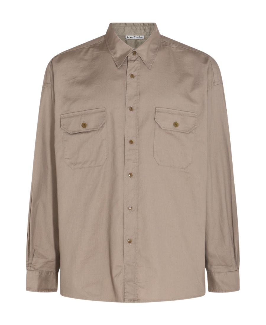 ACNE STUDIOS LOGO-PRINT BUTTON-UP SHIRT