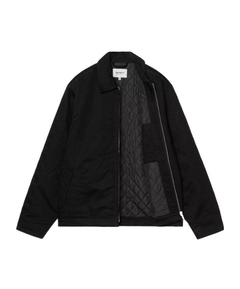 Carhartt Wip Logo Embroidered Zip-up Jacket In Black