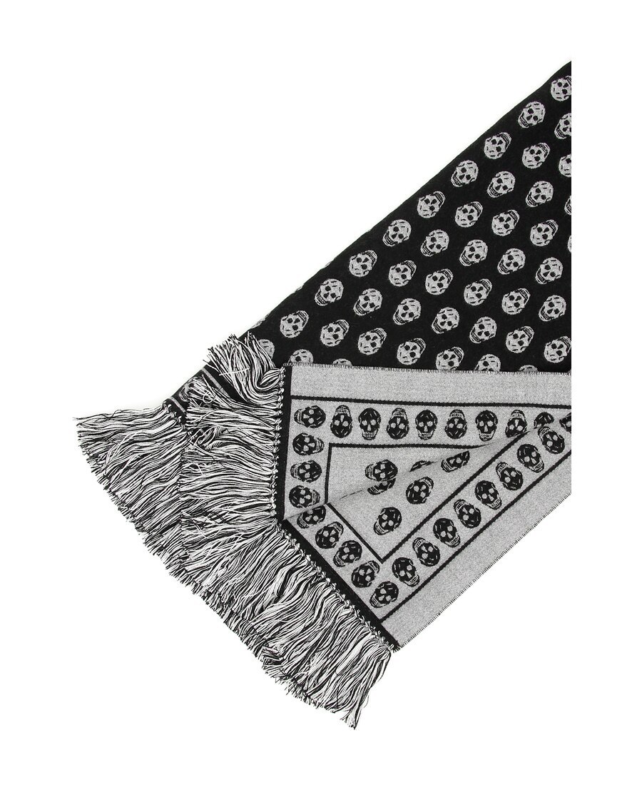 Alexander Mcqueen Skull Motif Scarf In Black