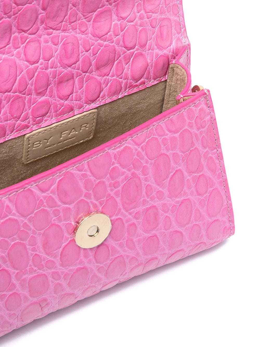 By Far Imitation Crocodile Embossed Mini Handbag In Pink