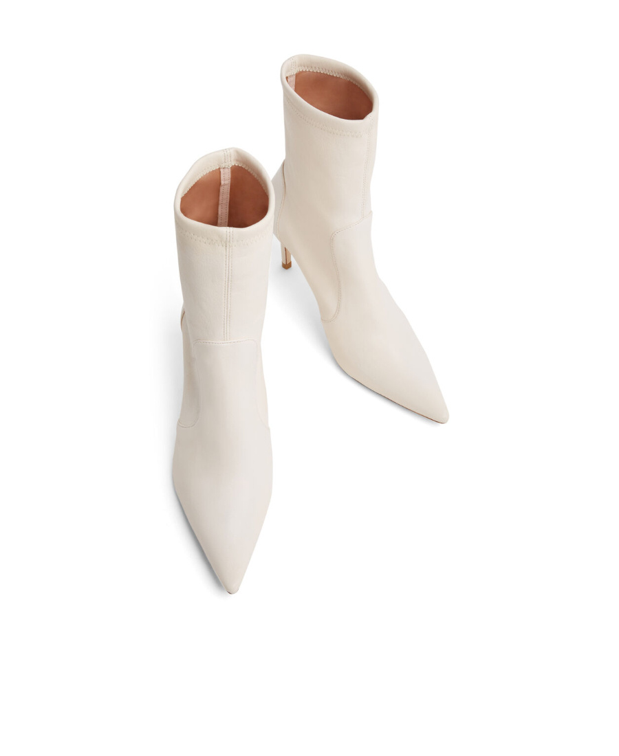 Stuart Weitzman Stuart 85 Elastic Boots In White