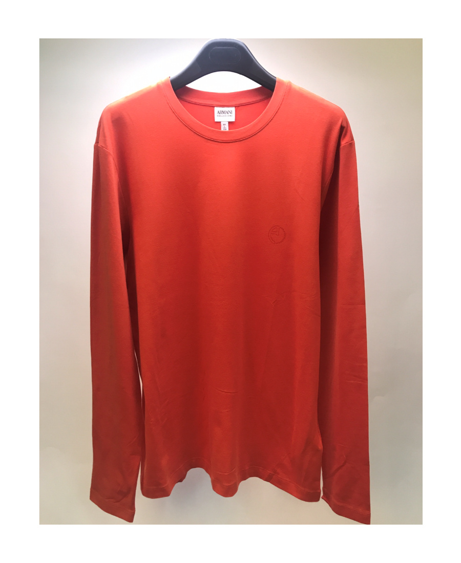 Shop Armani Collezioni Long Sleeved T-shirt In Red