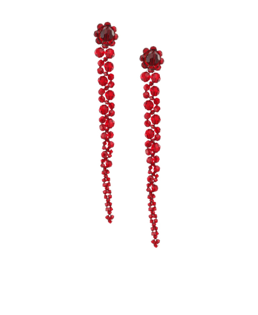 Simone Rocha Drop Embellished Earrings In Red