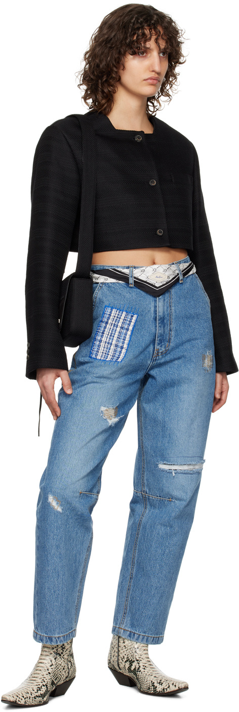 Ader Error Make Old Jeans With Logo In Blue