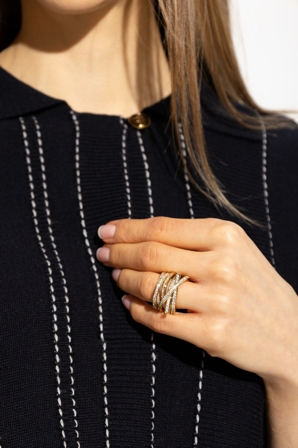 Ferragamo Logo Ring In Yellow