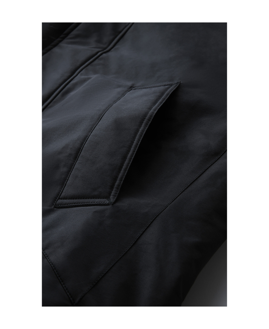 Woolrich Padded Zip-up Hooded Coat In Black