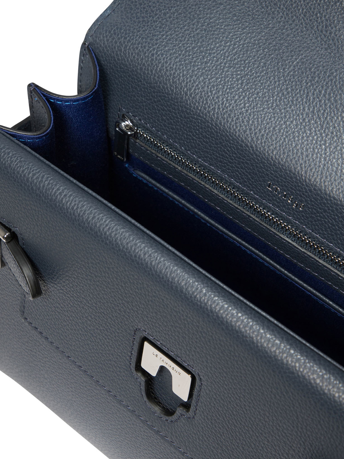 Le Tanneur Medium Grained Leather Double Flap Tote