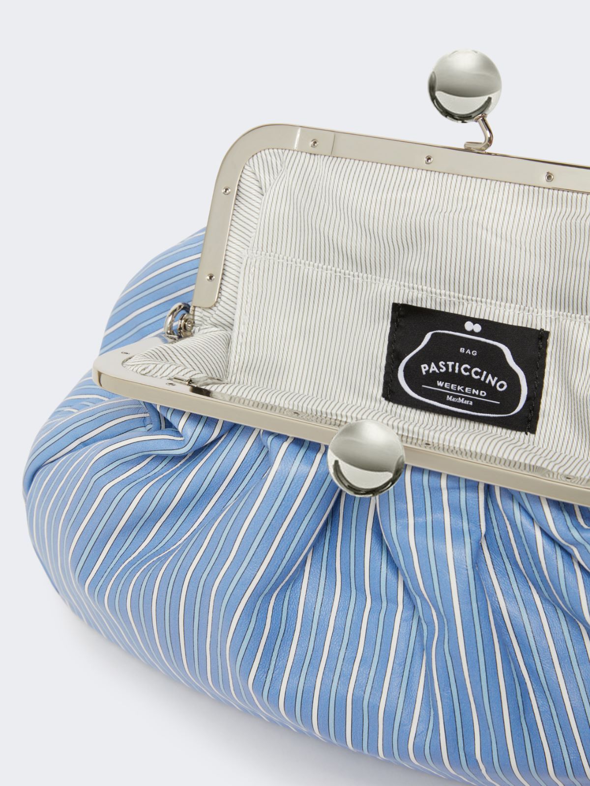 Weekend Max Mara Medium Printed Nappa Leather Pasticcino Bag In Blue