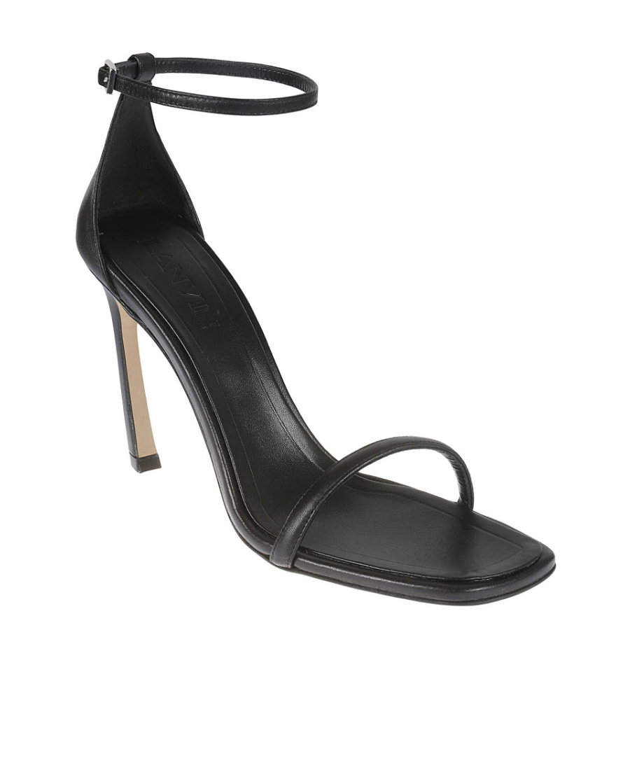 Lanvin Swing 95 Leather Sandal In Black