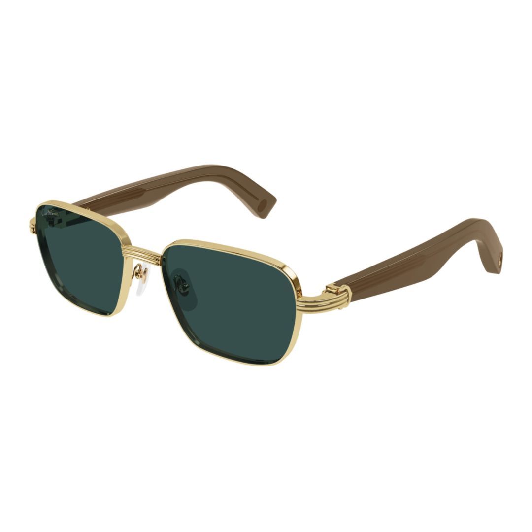 Cartier Rectangle-frame Sunglasses In Gold