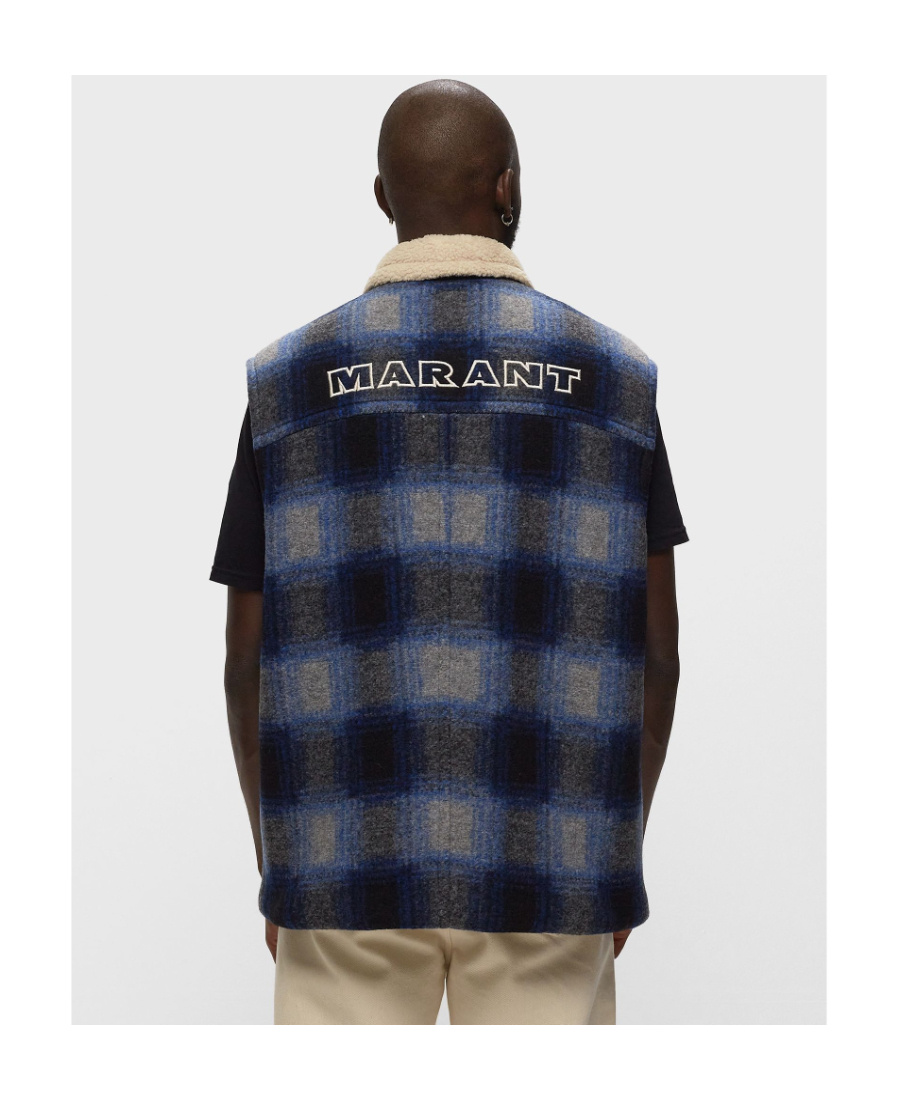 Isabel Marant Vest Sleeveless Zippered Check Motif In Black