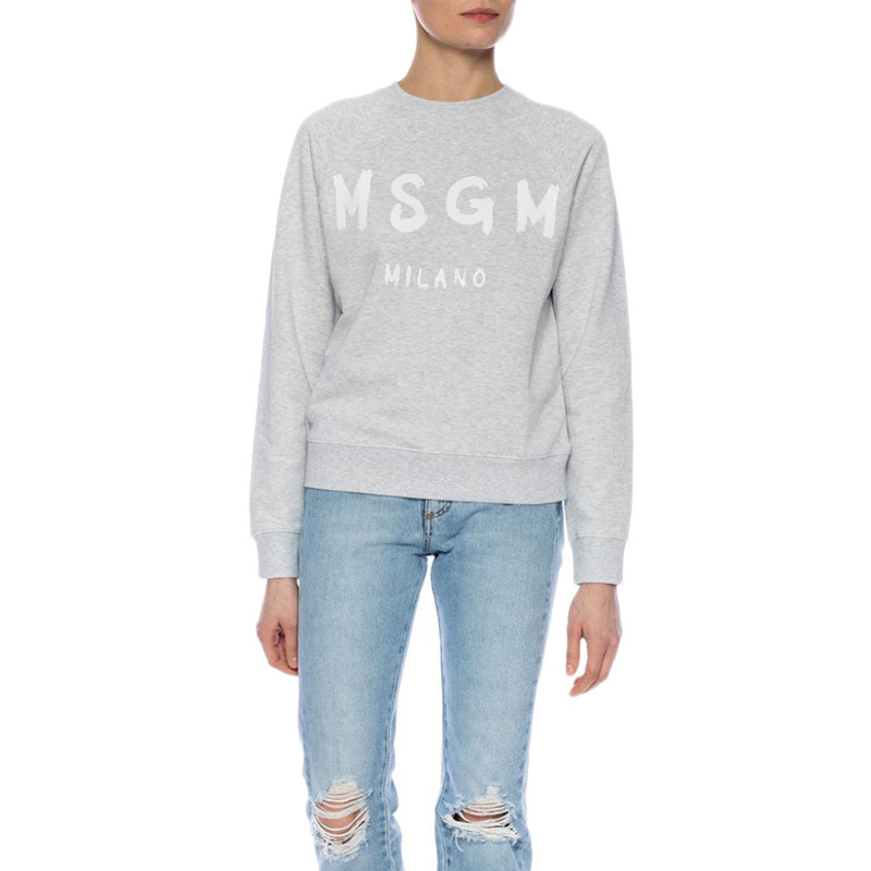 Msgm Round-necked Sweater In White
