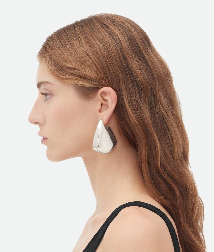 Bottega Veneta Geometric Earrings In Gray