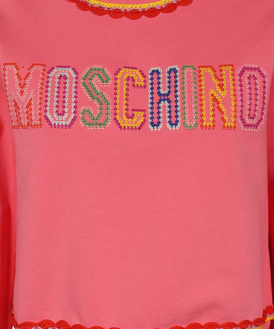 Moschino Long-sleeved Round-neck Sweater In Pink