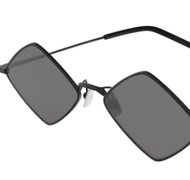 Saint Laurent Black Square Frame Sunglasses In Gray