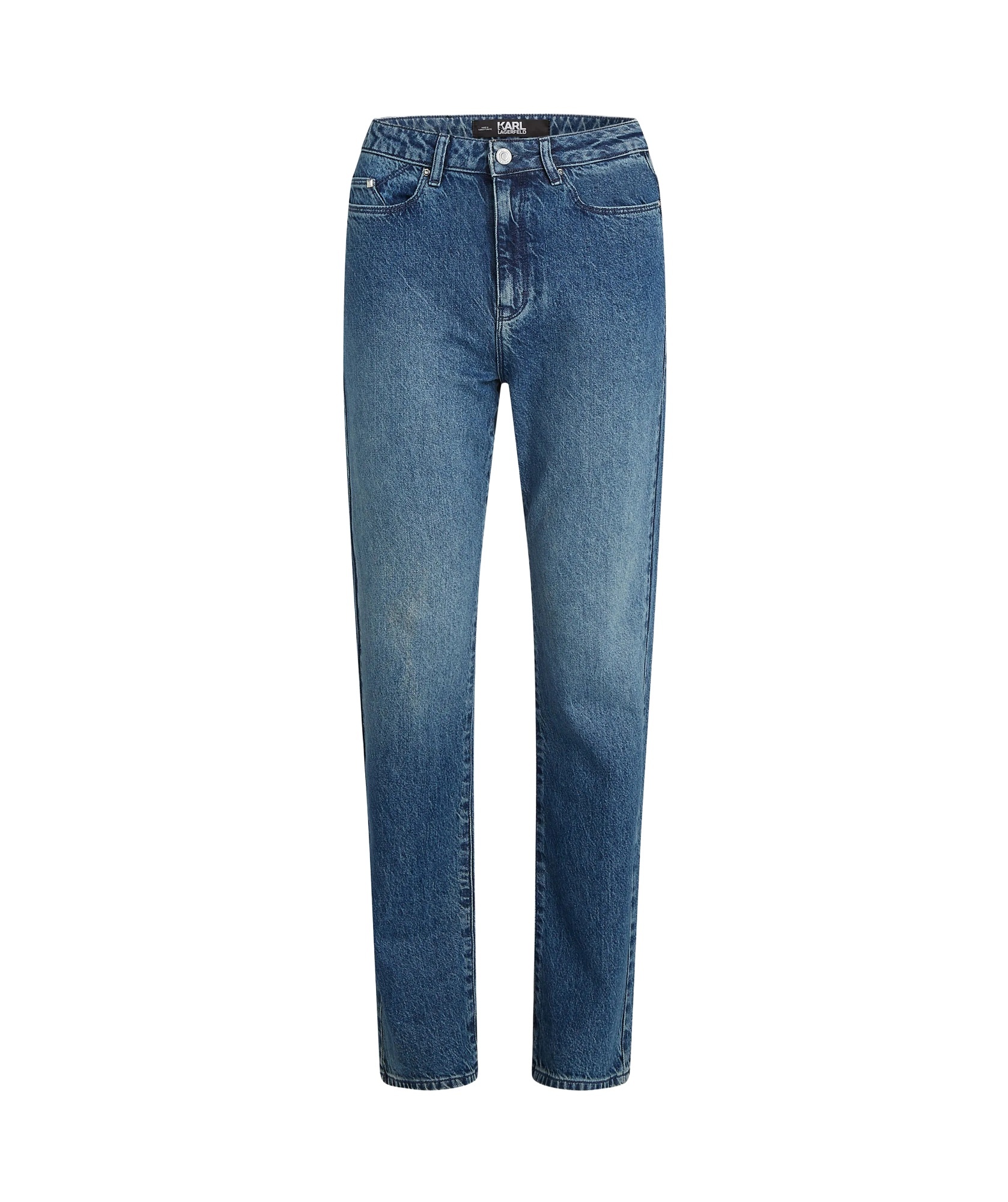 Karl Lagerfeld Straight Leg Jeans In Blue