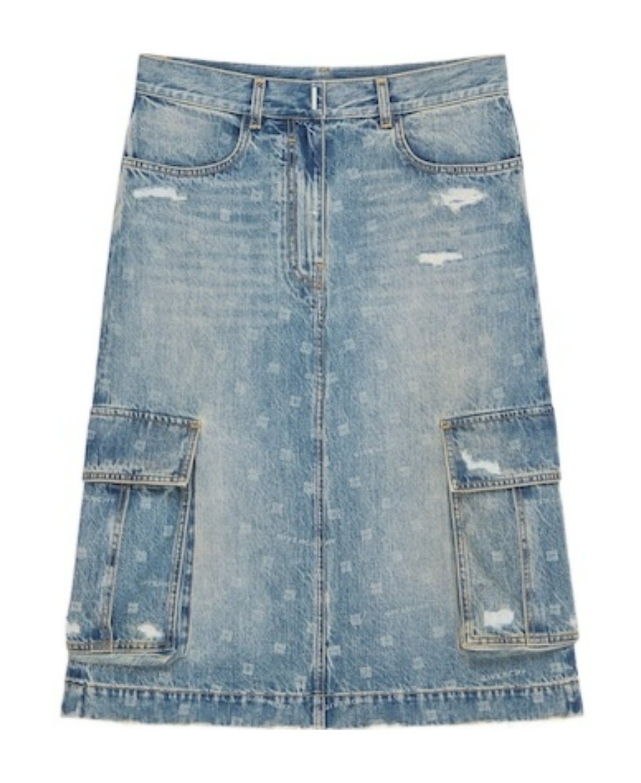 Givenchy Cotton Skirt In Gray