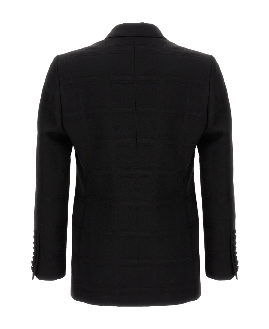Etro Double-breasted Jacket With Check Pattern In Black