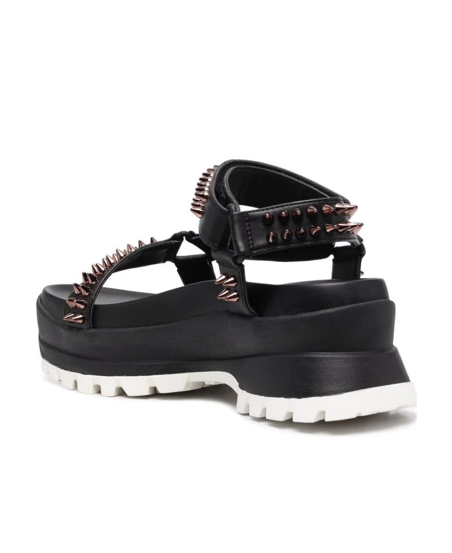 Stella Mccartney Black Riveted Thick-soled Sandals In Black