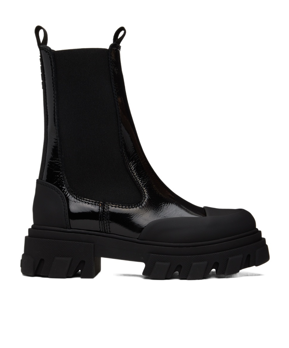Ganni Shiny Ankle Boots Boots, Ankle Boots Black In Black