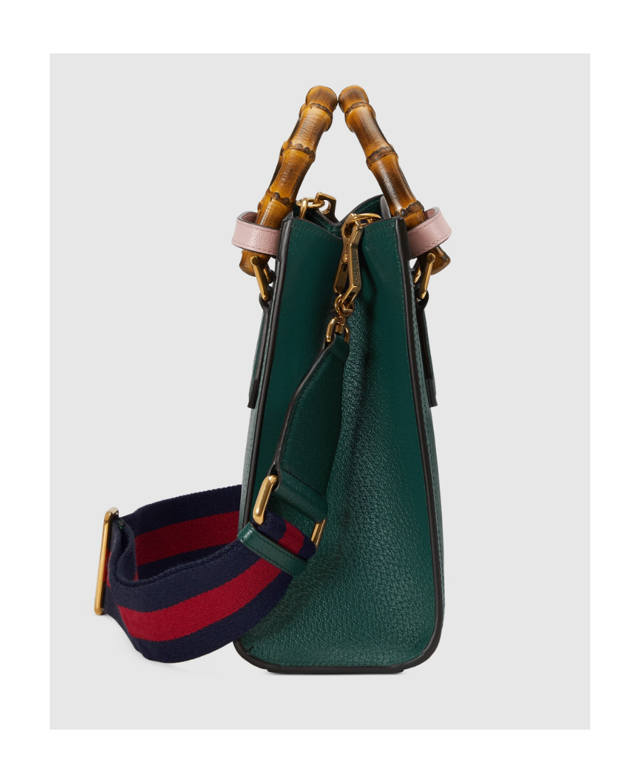Gucci Diana Mini Leather Tote Bag In Green