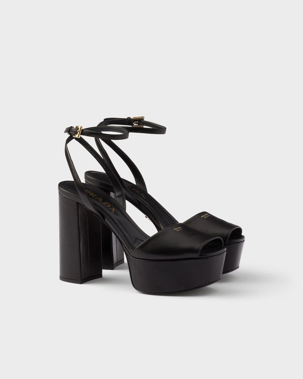 Prada Nappa Leather Platform Sandals In Multi