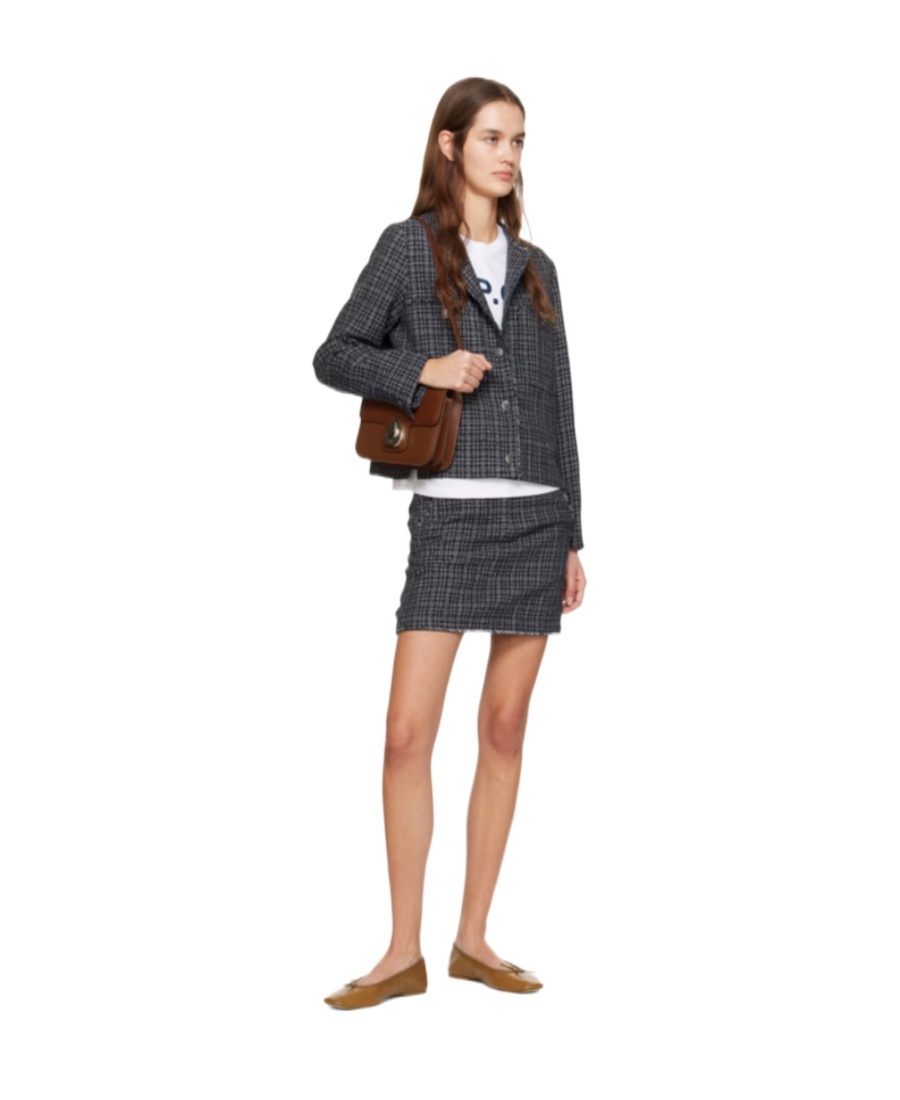 Apc Rebekah Tweed Miniskirt In Black