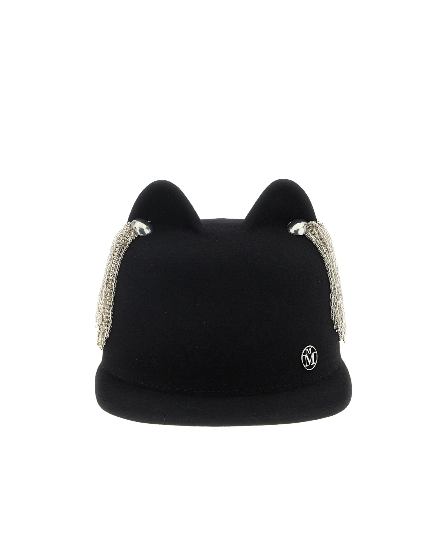 Maison Michel Jamie Hat With Crystals In Black