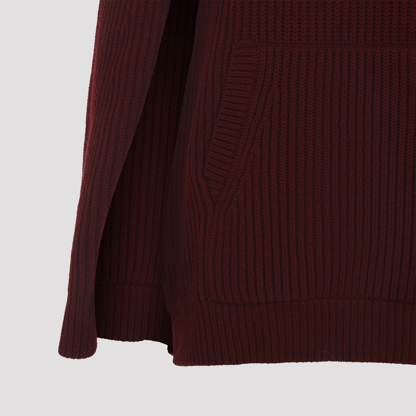 Max Mara Knit Mini Dress High Neckline In Burgundy