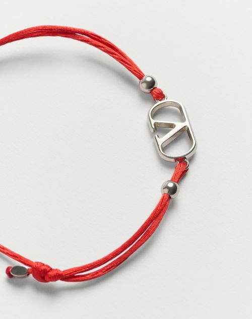 Valentino Garavani Vlogo Signature Cotton Bracelet In Red