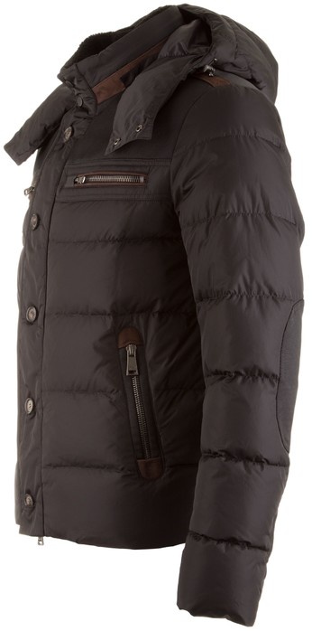 Paul & Shark Hooded Cotton-padded Suit In Black