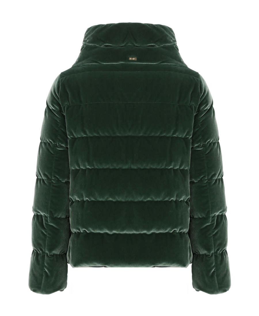 Herno Drawstring Velour Puffer Jacket In Multi