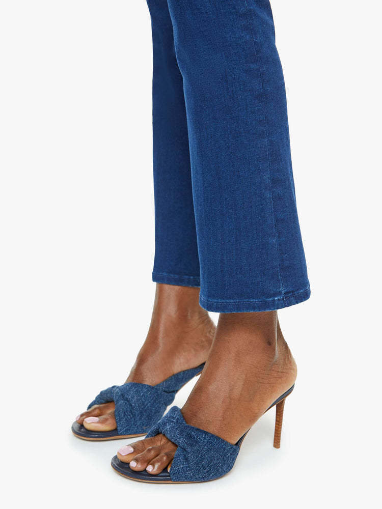 Mother Outsider Sneak Jeans In Coloring Outside The Lines In Blue