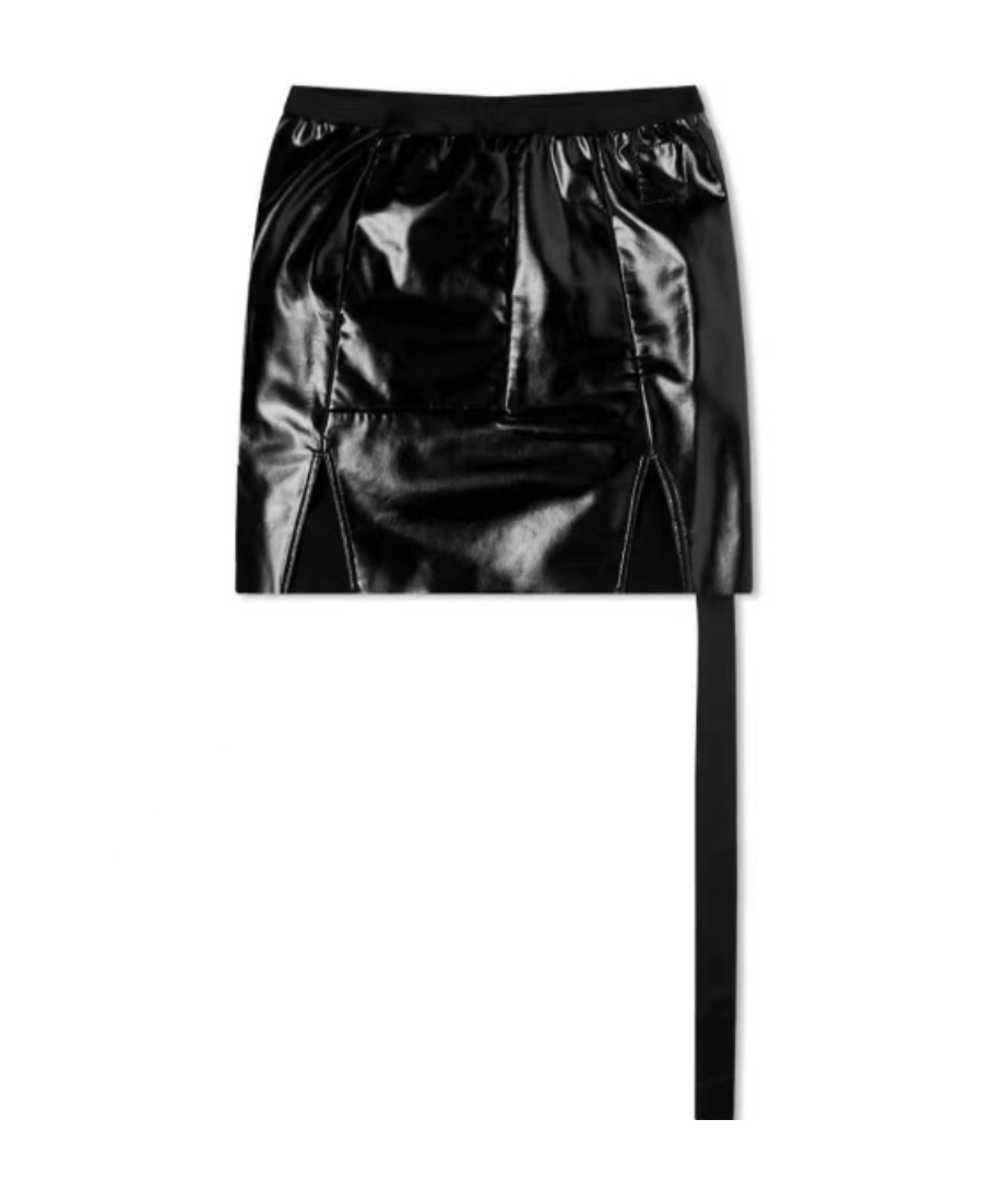 Rick Owens Drkshdw Slit-detailed Faux Leather Miniskirt In Black