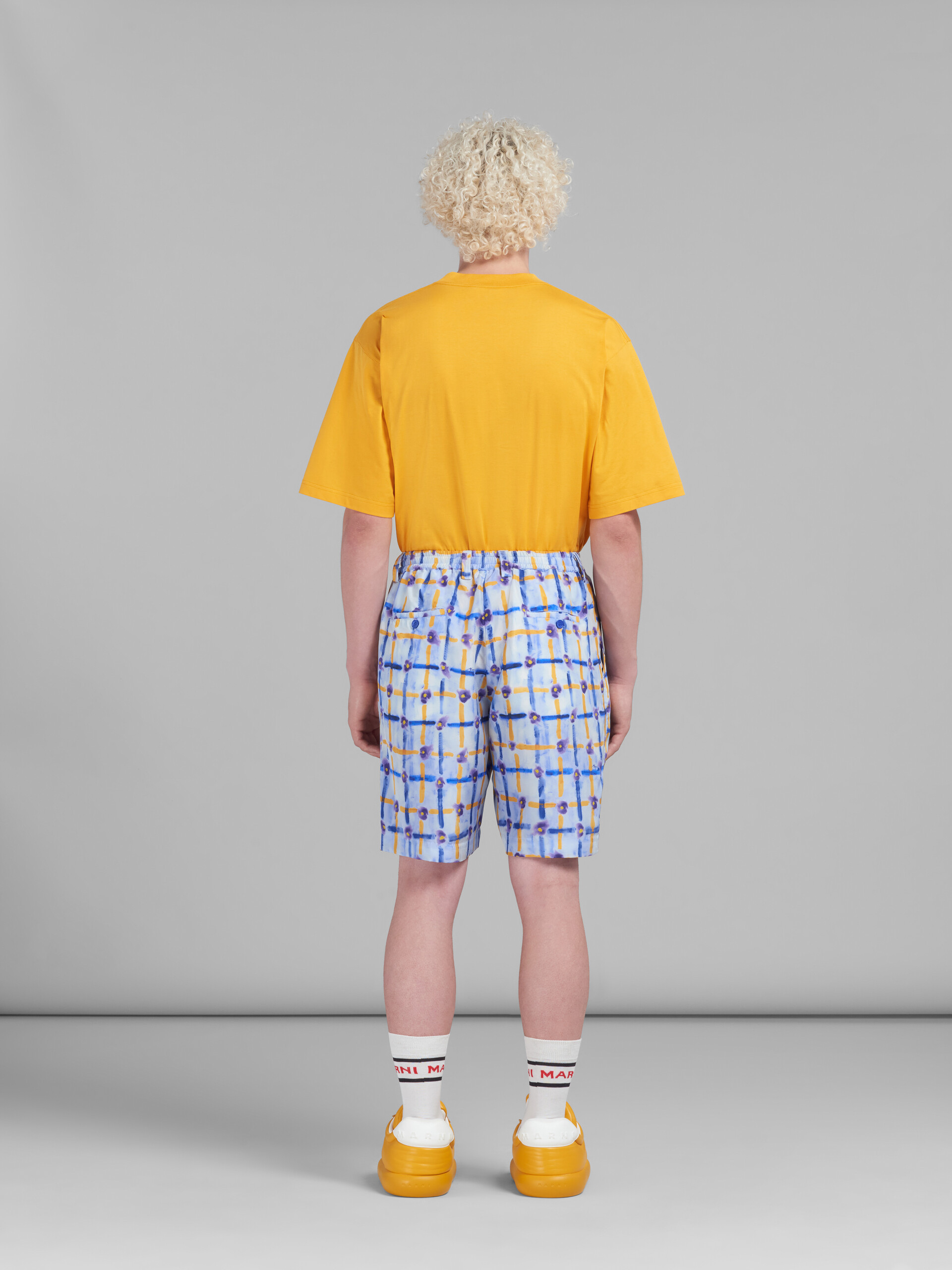 Marni Bermudas Aus Seide Mit Print In Blue