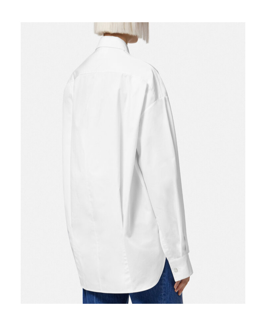 Versace Long-sleeved Button-up Shirt In White