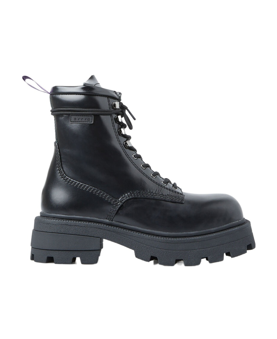 Eytys Logo Lace Up Boots In Black