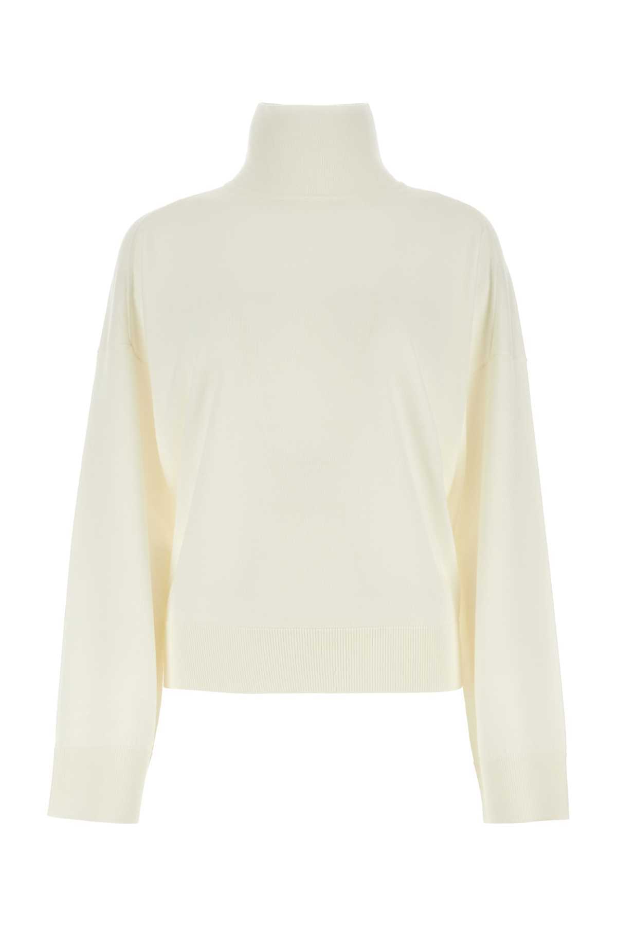 Bottega Veneta High-neck Wool Sweater In White
