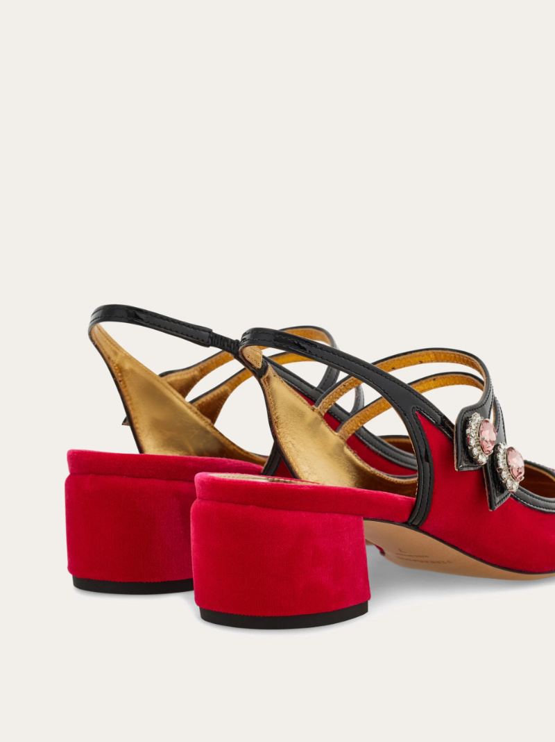 Ferragamo Crystal Embellished Mary Jane In Multi