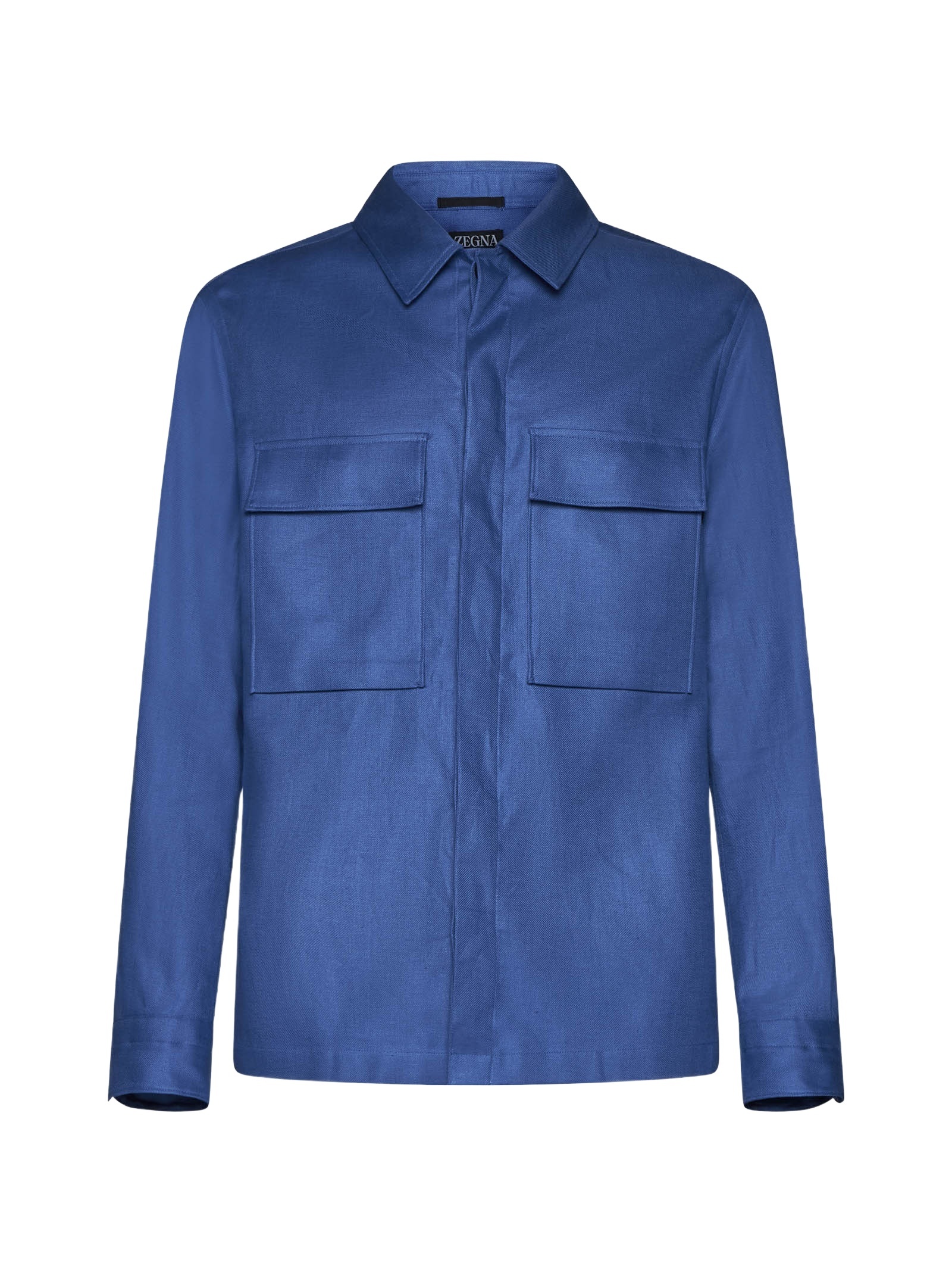 ZEGNA INTERLOCK-TWILL LINEN SHIRT 