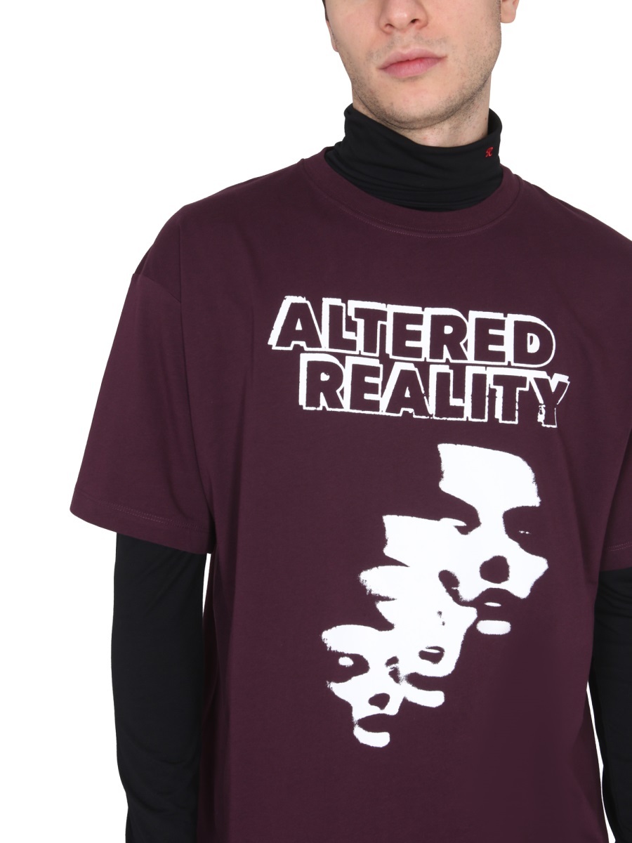 Raf Simons Altered Reality Cotton T-shirt In Red
