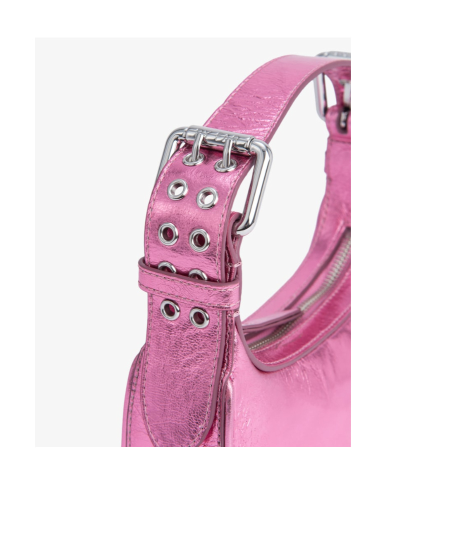 By Far Soho Metallic Mini Shoulder Bag In Pink