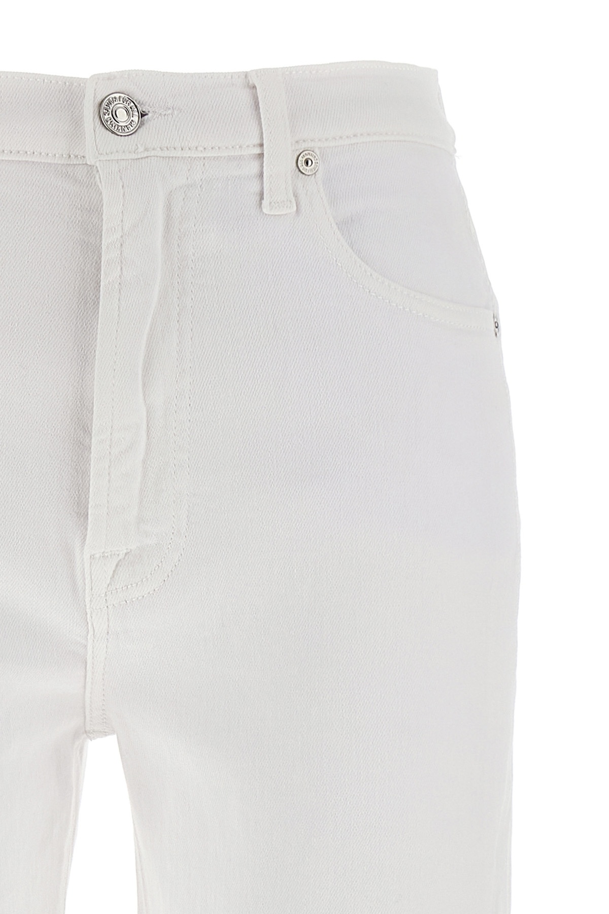 7 For All Mankind White Easy Slim Ankle Jeans