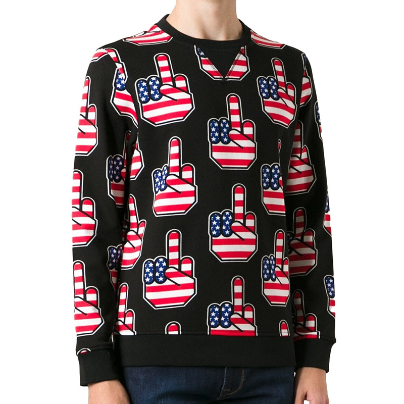 Moschino Printed Long-sleeved Sweater In Black