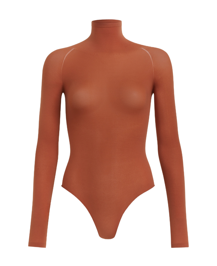 Alaïa High-neck Raglan-sleeve Bodysuit In Brown